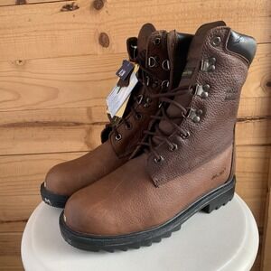 Adtec Mens Work Boots NWT 8.5M Steel Toe Brown Logger‎ Waterproof 1200 *Flaws